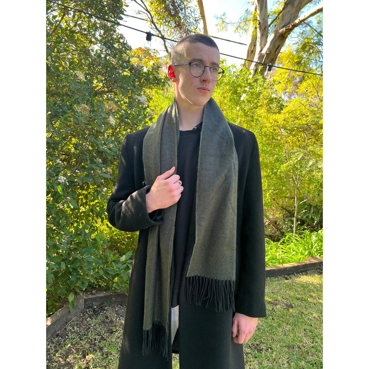 Scarves Australia Mens Scarves Olive Green Scarf -Mens Scarf - Cashmere Wool - Unisex Scarf