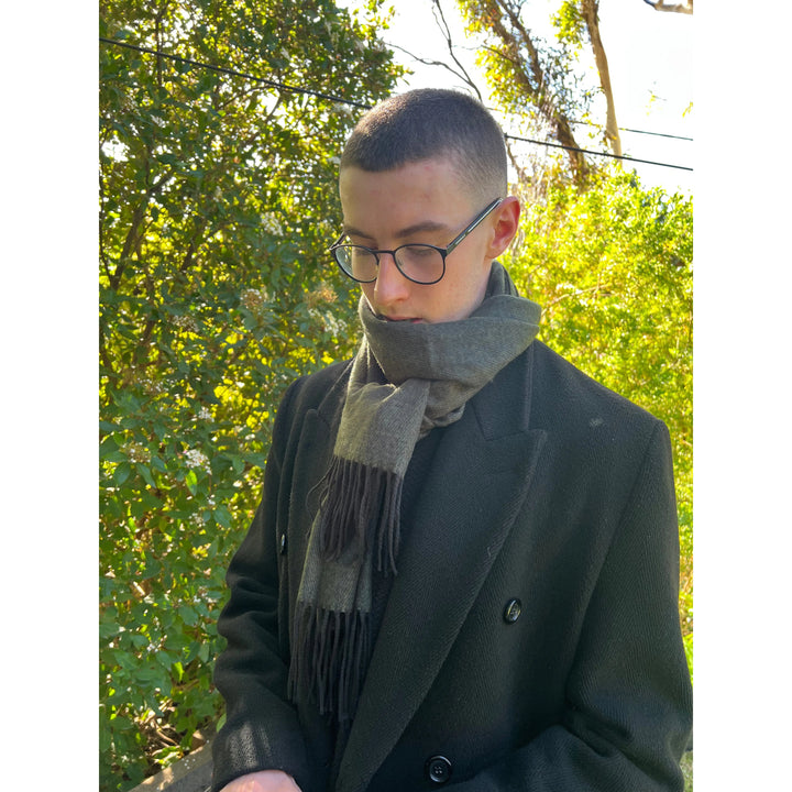 Scarves Australia Mens Scarves Olive Green Scarf -Mens Scarf - Cashmere Wool - Unisex Scarf