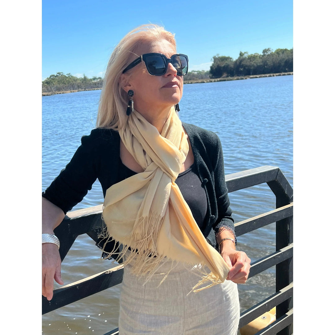 Scarves Australia NOT QUITE PERFECT- PASHMINA SHAWL - LIGHTWEIGHT - GOLDEN SAND
