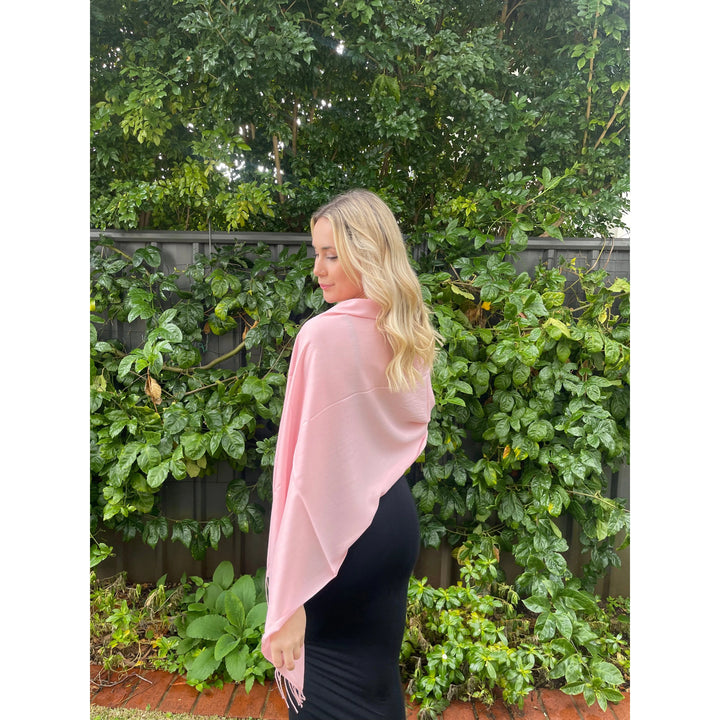 Scarves Australia Not Quite Perfect - Pashmina Shawl - Soft Pink Plain Scarf