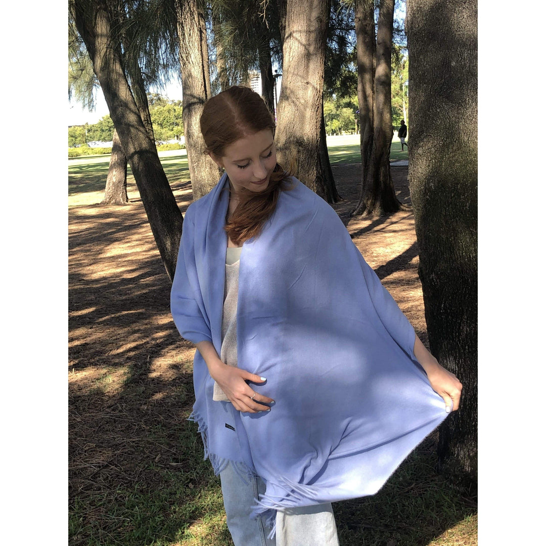 Scarves Australia Pashmina NOT QUITE PERFECT - Pashmina Shawl Powder Blue Luxury