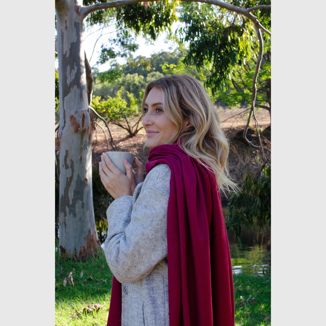 Scarves Australia Pashmina Shawls Pashmina Shawl  Deep Red Wine