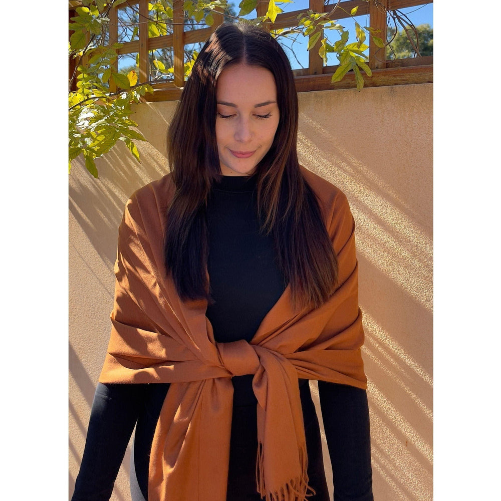 Scarves Australia Pashmina Shawls Pashmina Shawl - Orange Paprika