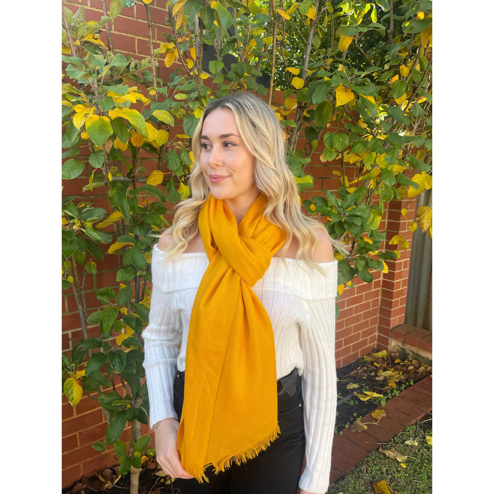 Scarves Australia Pure Cashmere Shawl - Turmeric Yellow - NEW!