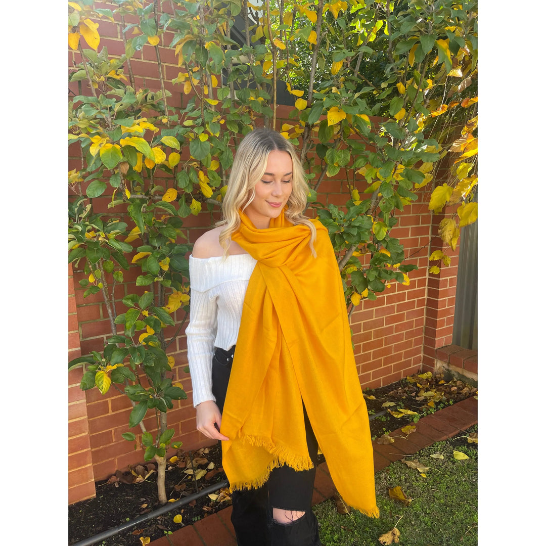 Scarves Australia Pure Cashmere Shawl - Turmeric Yellow - NEW!