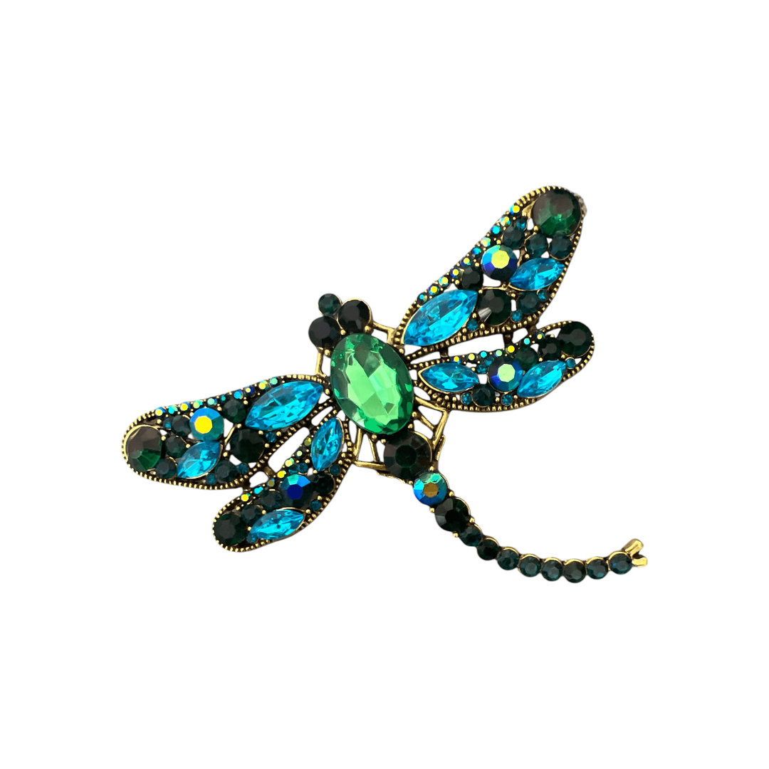 Scarves Australia Scarf pins Dragonfly Brooch - Green Teal