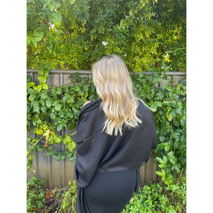 Scarves Australia Scarves & Shawls Jet Black Luxury Stole - Pure Cashmere Premium Grade