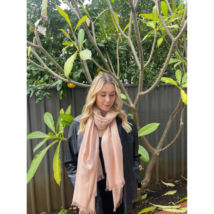 Scarves Australia Scarves & Shawls 🥂 Metallic Scarf - Apricot Gold - Glamour Scarf
