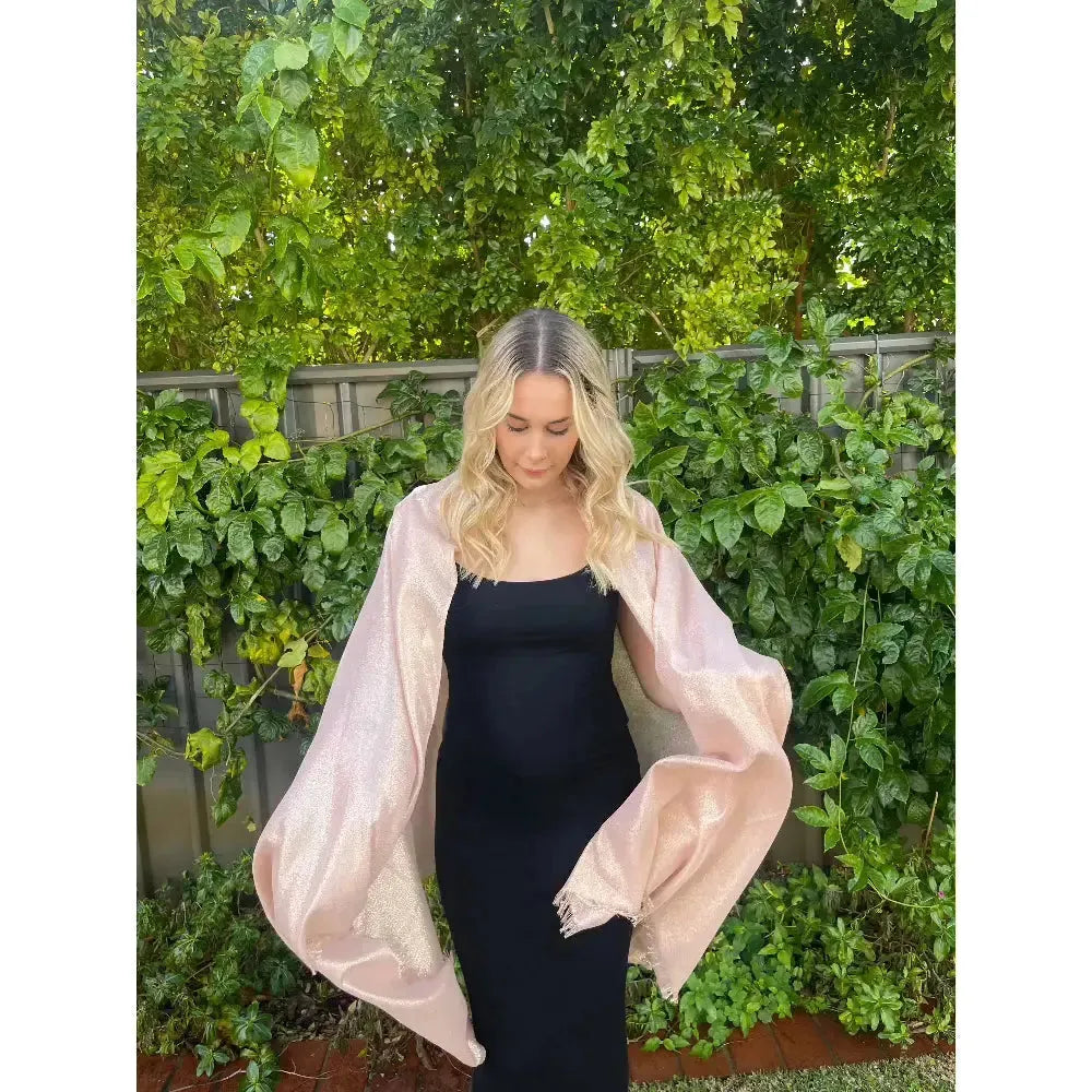 Scarves Australia Scarves & Shawls 🥂 Metallic Scarf - Apricot Gold - Glamour Scarf