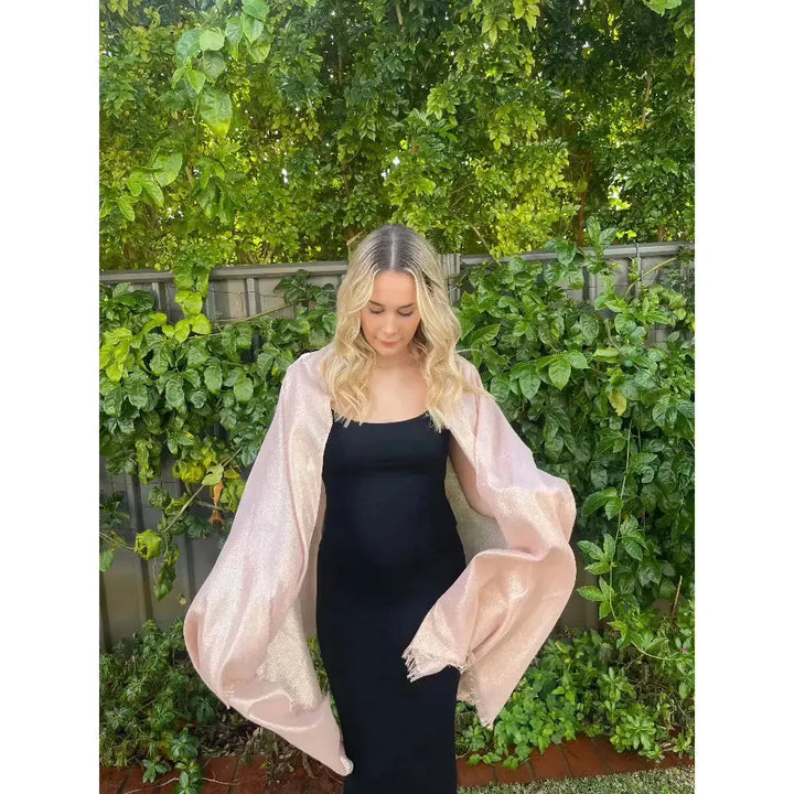 Scarves Australia Scarves & Shawls 🥂 Metallic Scarf - Apricot Gold - Glamour Scarf