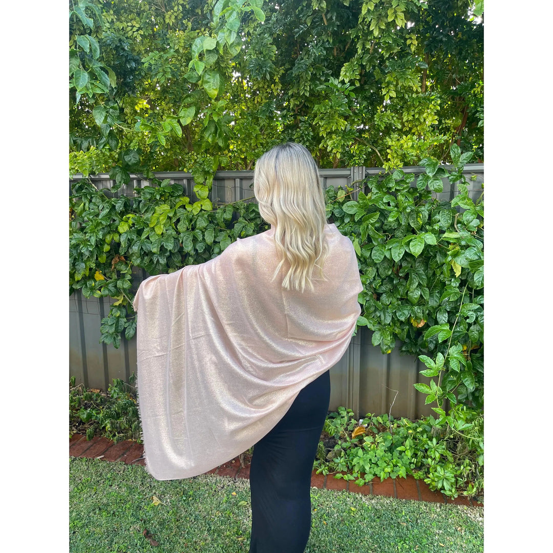 Scarves Australia Scarves & Shawls 🥂 Metallic Scarf - Apricot Gold - Glamour Scarf