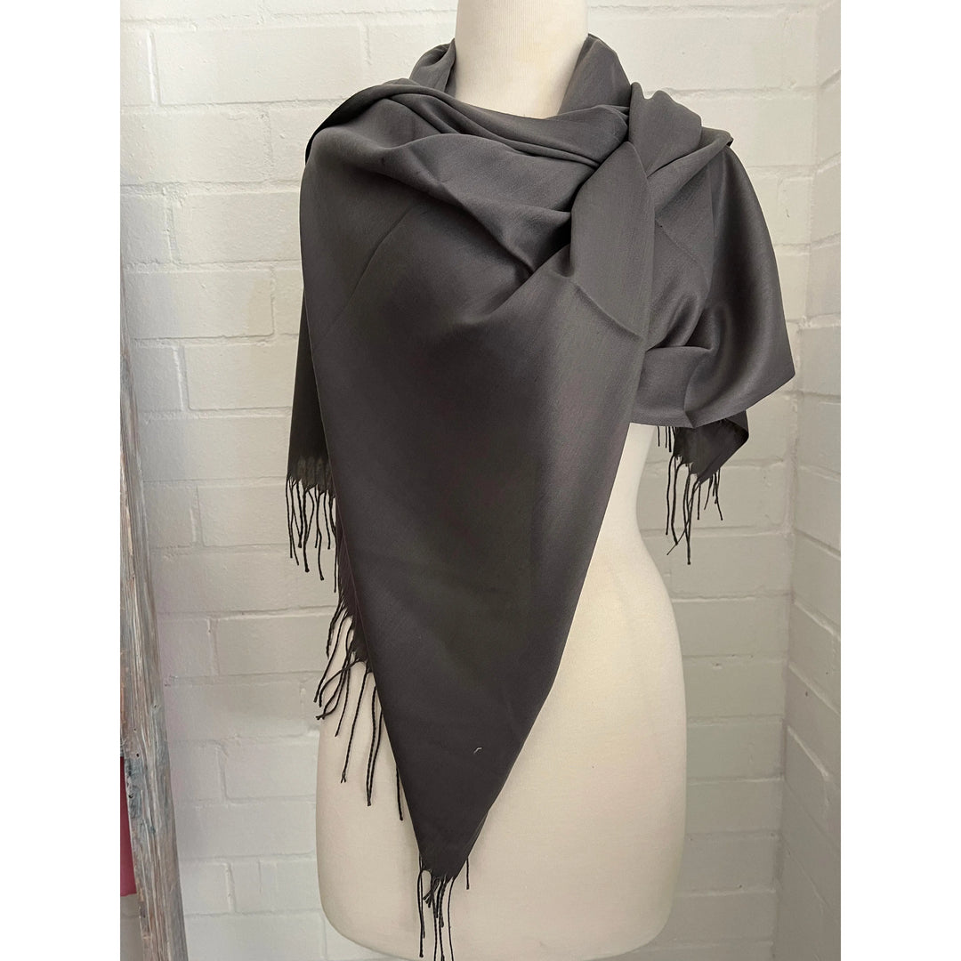 Scarves Australia Scarves & Shawls 💥Pashmina Shawl - Mid Grey - Lightweight