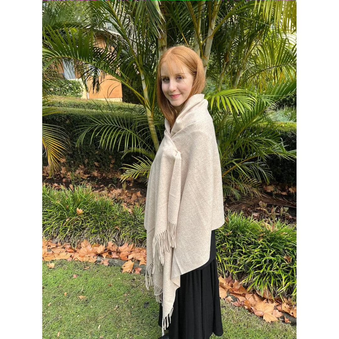 Scarves Australia Pashmina Shawl - Oatmeal - Winter Warmth