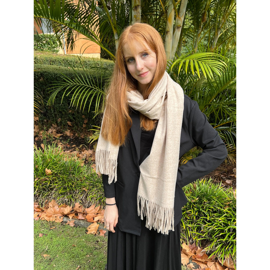 Scarves Australia Pashmina Shawl - Oatmeal - Winter Warmth