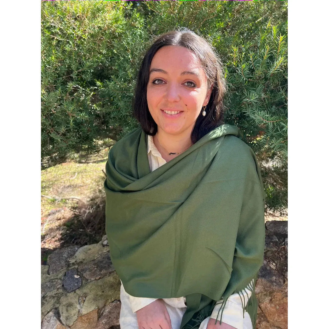 Scarves Australia Scarves & Shawls 💥 Pashmina Shawl Olive Green
