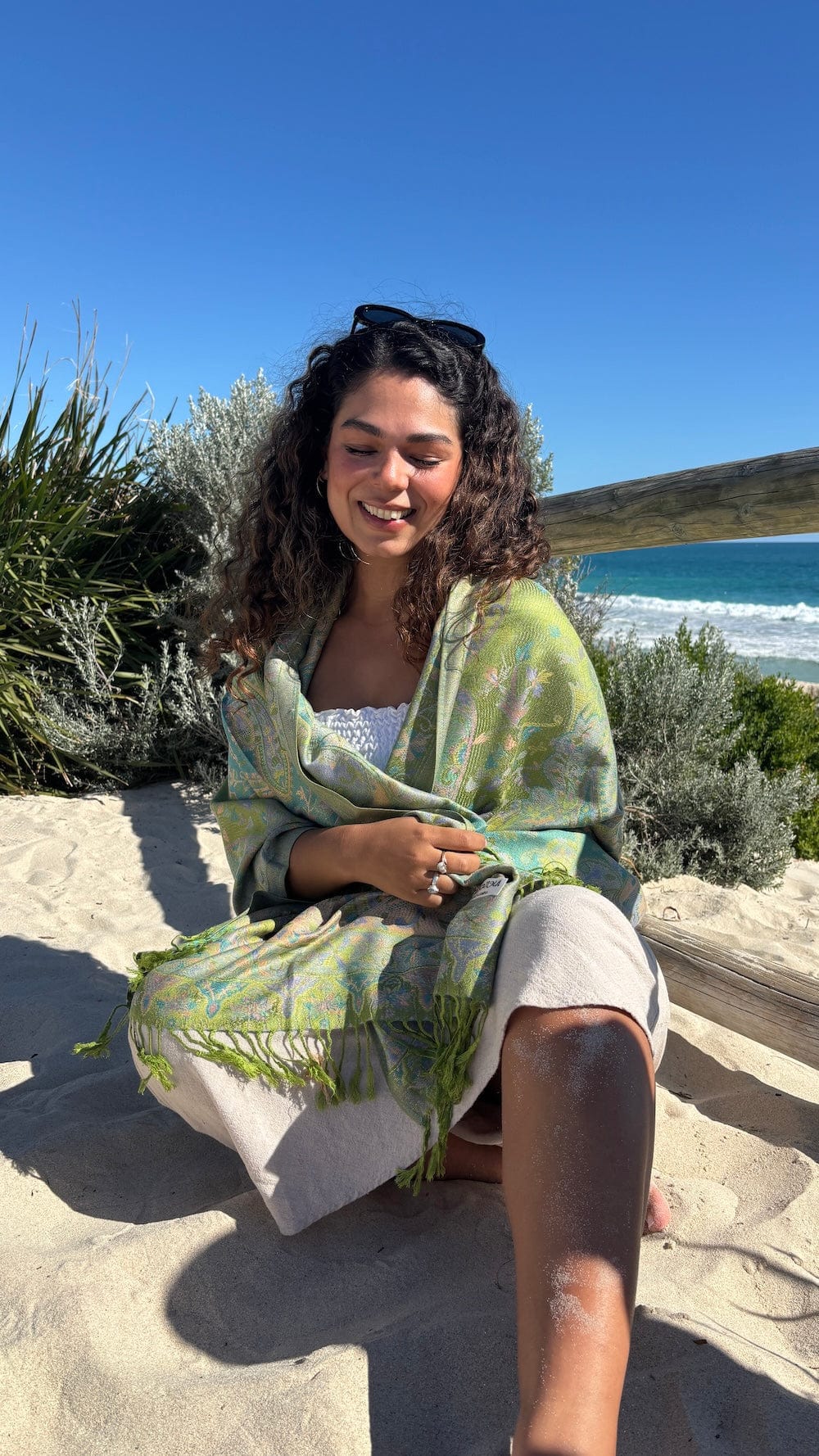 Scarves Australia Scarves & Shawls Pashmina Shawl - Paisley Classic - Leaf Green