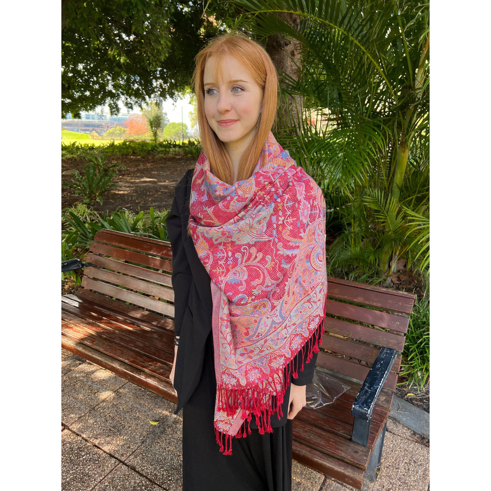 Scarves Australia Scarves & Shawls Pashmina Shawl - Paisley - Red Multicoloured