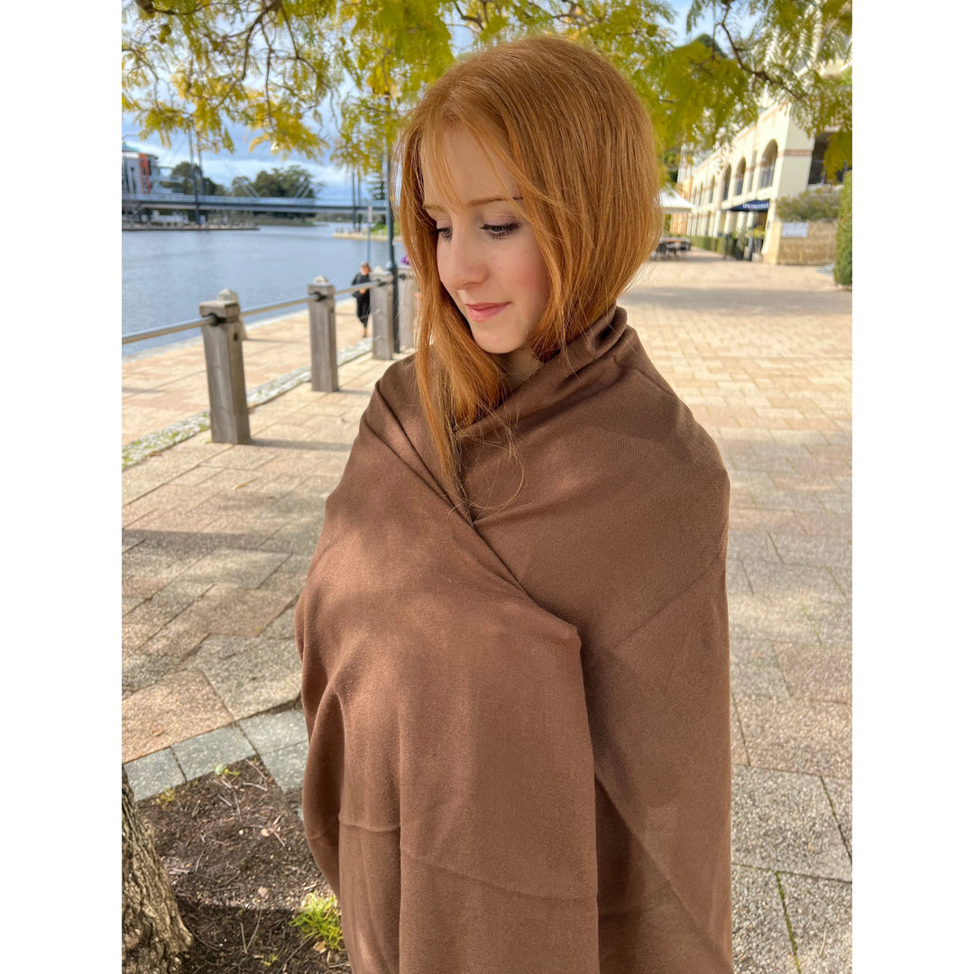 Scarves Australia Scarves & Shawls Pashmina Shawl - Pure Cashmere - Brown