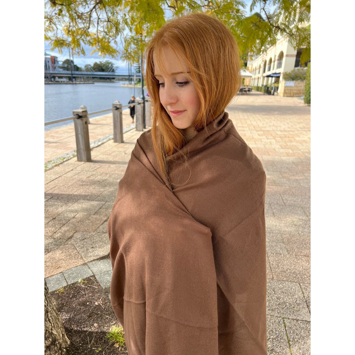 Scarves Australia Scarves & Shawls Pashmina Shawl - Pure Cashmere - Brown