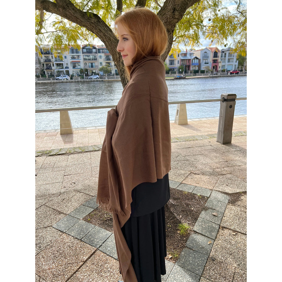 Scarves Australia Scarves & Shawls Pashmina Shawl - Pure Cashmere - Brown