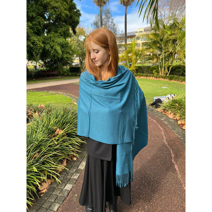 Scarves Australia Scarves & Shawls Pashmina Shawl - Teal Blue