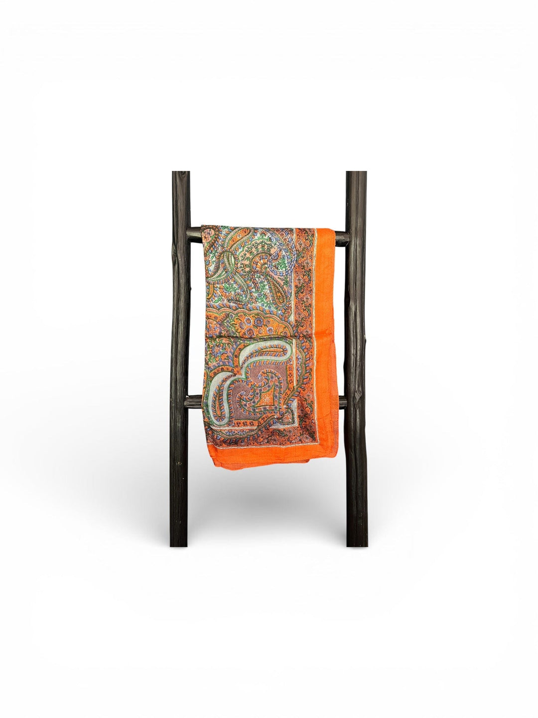 Scarves Australia Silk Scarf Silk Scarf Square - Orange Teal Paisley