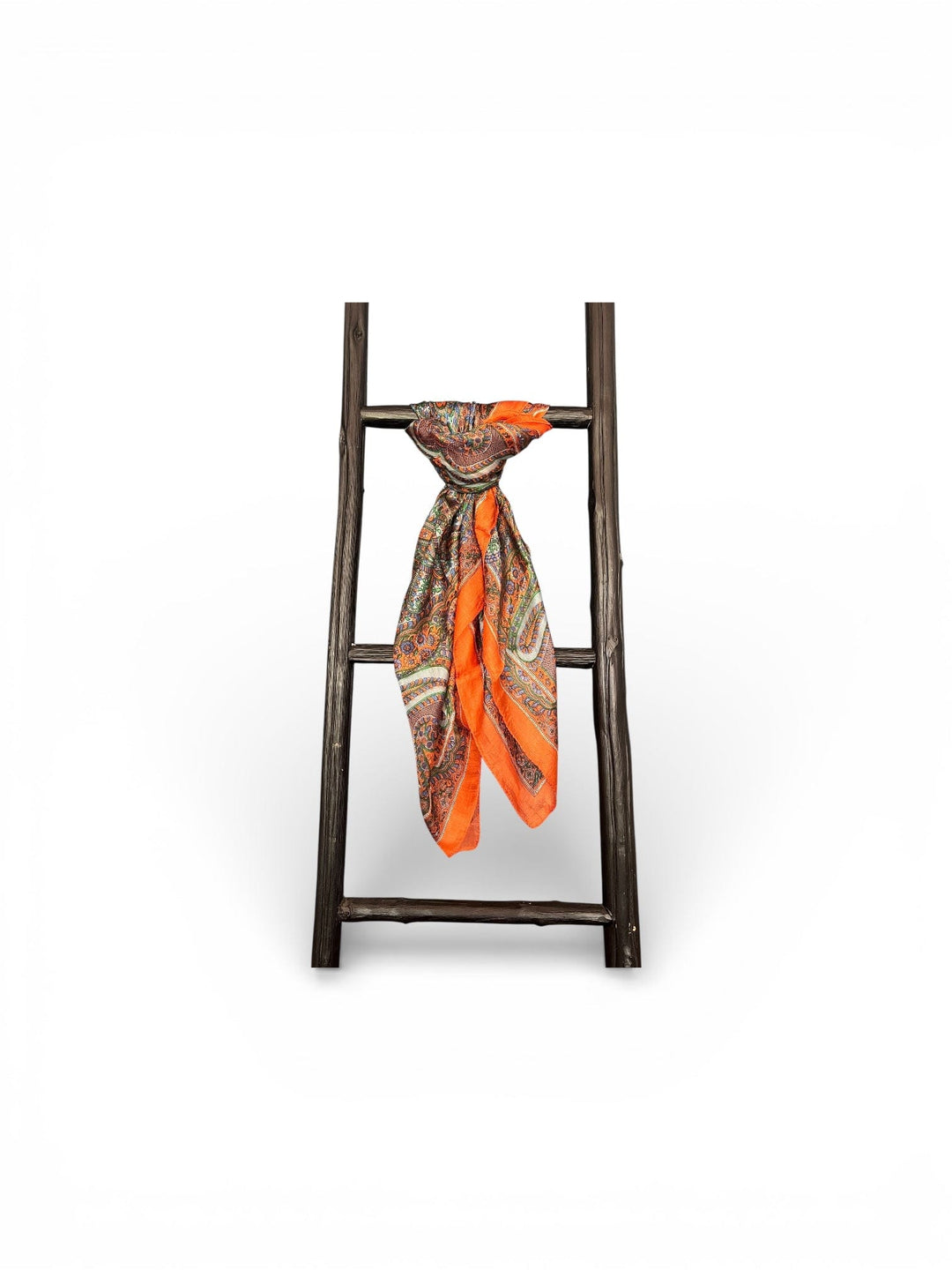 Scarves Australia Silk Scarf Silk Scarf Square - Orange Teal Paisley