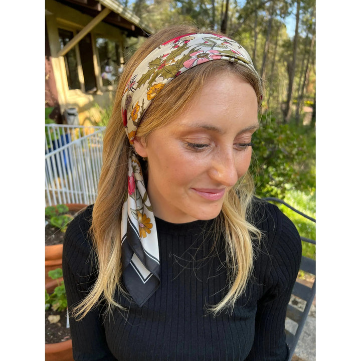 Scarves Australia Silk Scarves Floral Scarf Butterflies - Square - Head Scarf