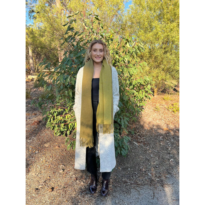 Scarves Australia Winter Scarves Green Winter Scarf - Duo Tone - Moss Olive