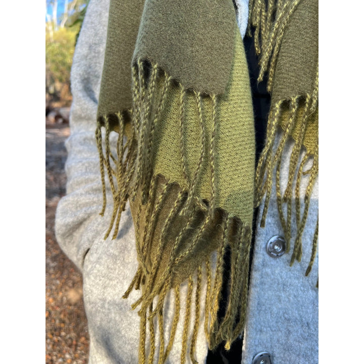 Scarves Australia Winter Scarves Green Winter Scarf - Duo Tone - Moss Olive