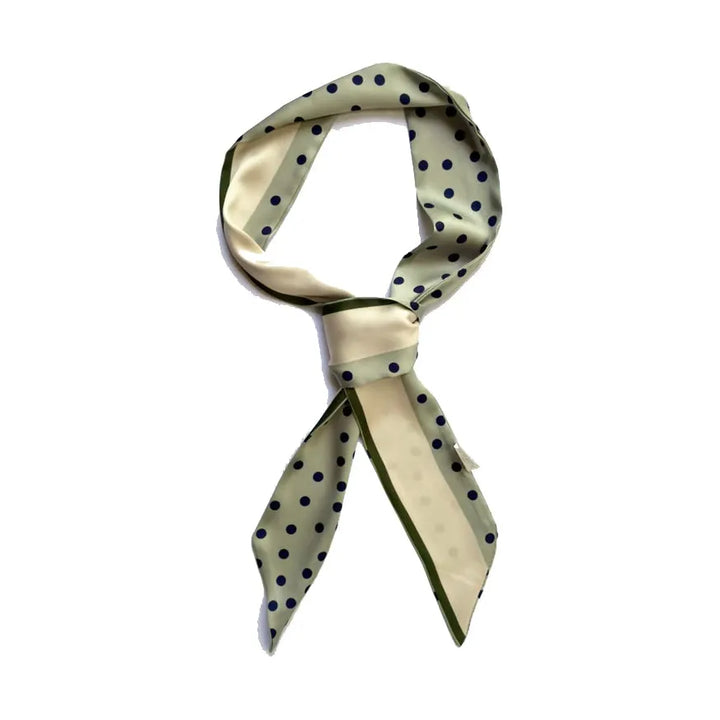 Skinny Scarf - Dot Scarf - Neck Scarf - Bone Olive Stripe
