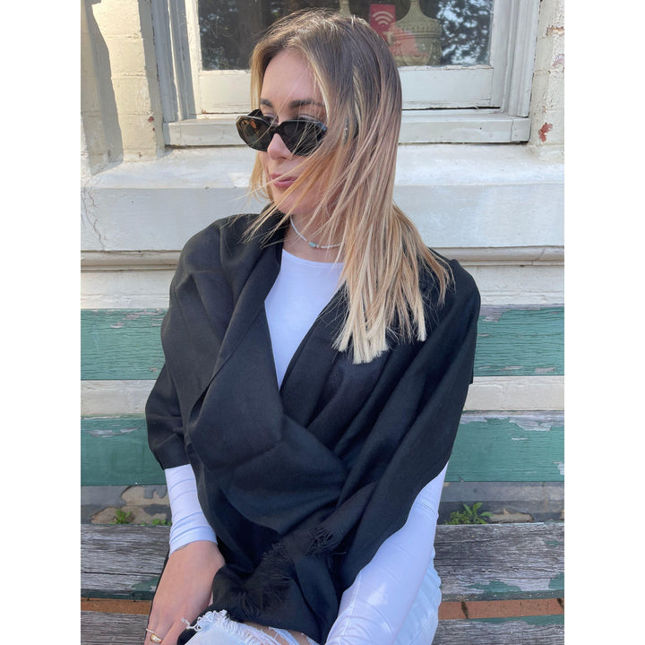 Scarves Australia Apparel & Accessories ⭐️Cashmere Pashmina Black - Pure Cashmere Luxury