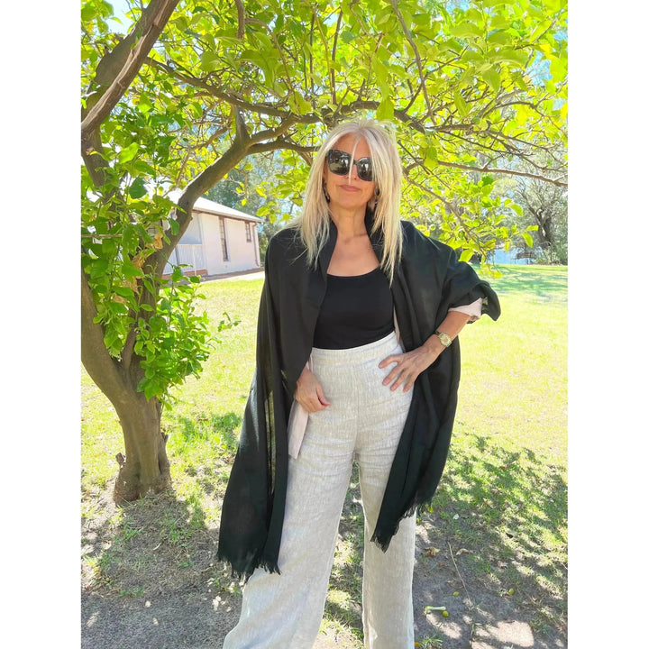 Scarves Australia Apparel & Accessories ⭐️ Cashmere Pashmina Black - Pure Cashmere Luxury