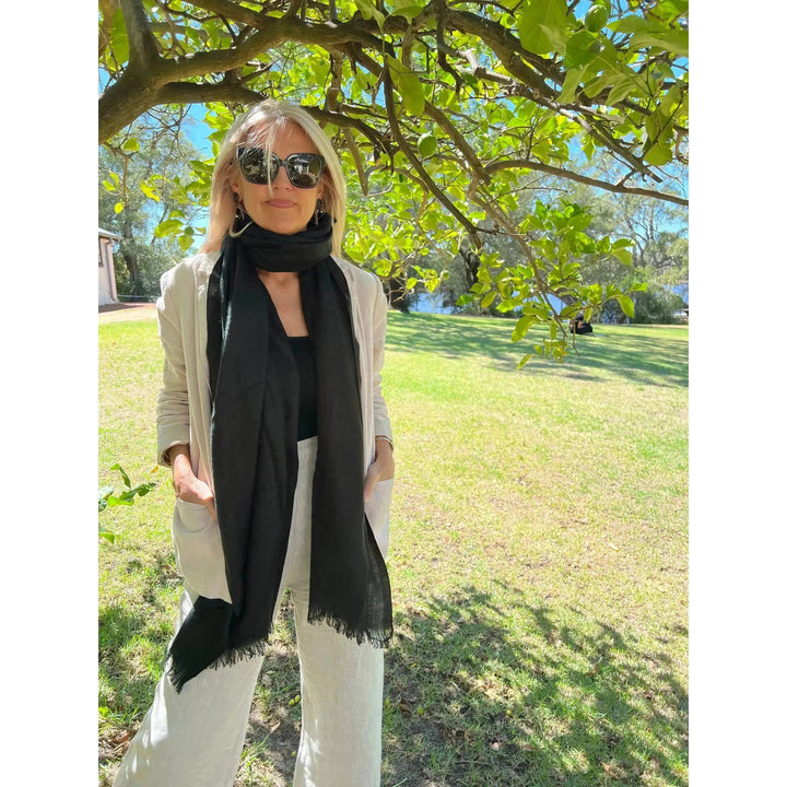 Scarves Australia Apparel & Accessories ⭐️ Cashmere Pashmina Black - Pure Cashmere Luxury