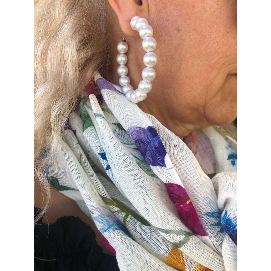 Scarves Australia Apparel & Accessories Linen Scarf -Multi Floral Delight