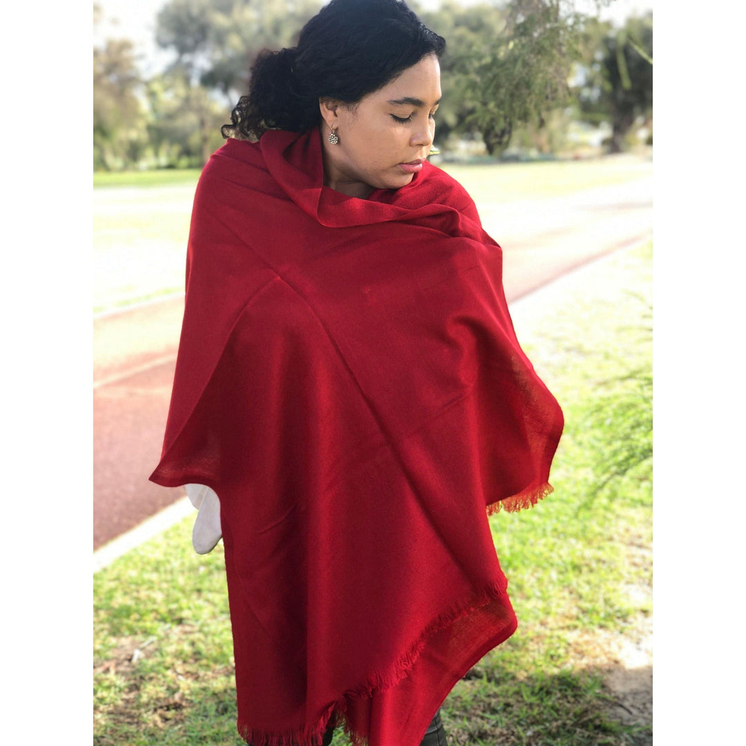 Scarves Australia Apparel & Accessories Luxury Pashmina Red - Pure Cashmere