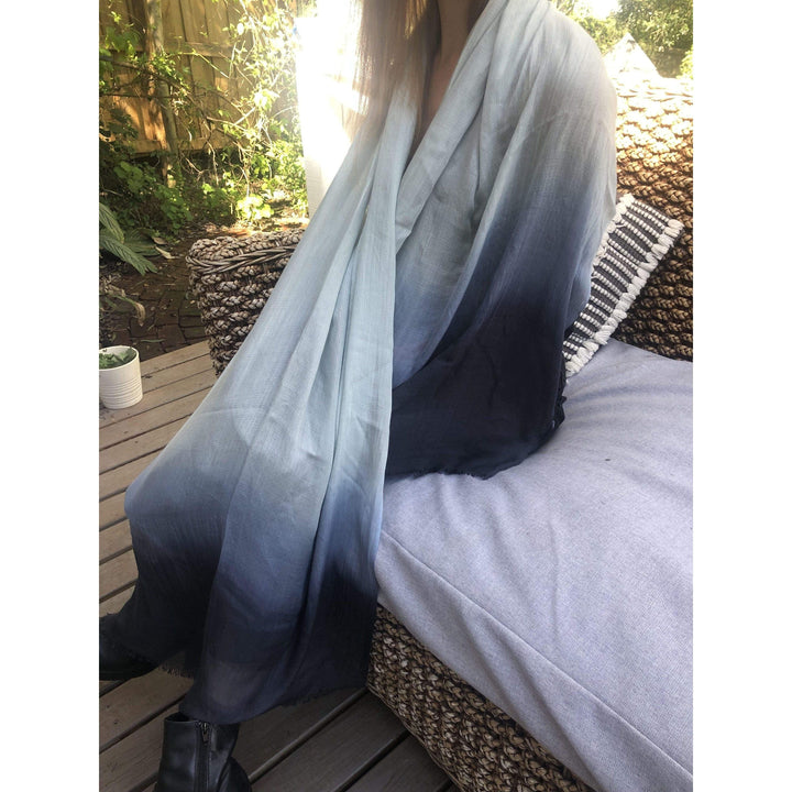 Scarves Australia Apparel & Accessories Ocean Blue to Navy Summer Scarf Ombre