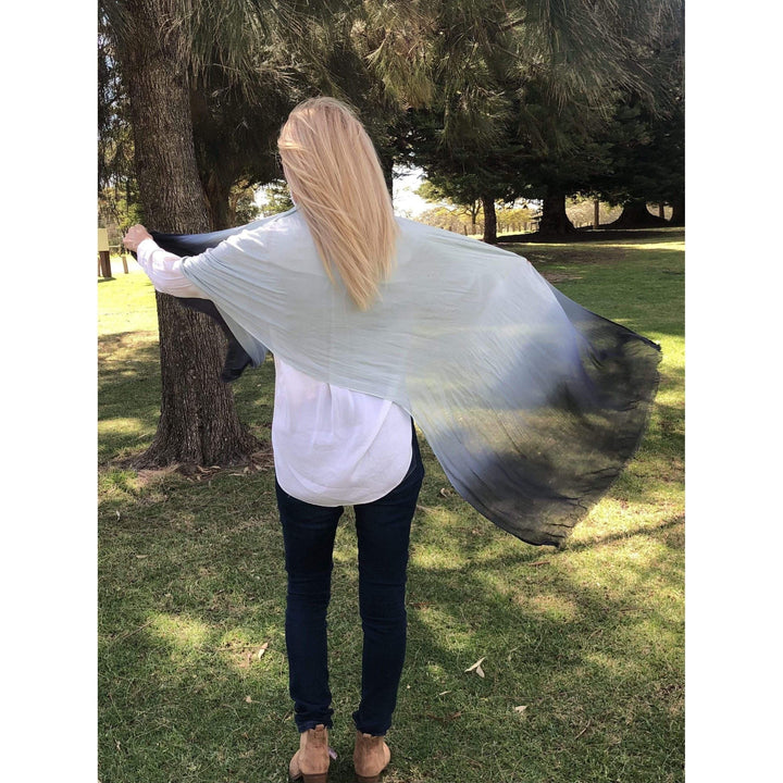 Scarves Australia Apparel & Accessories Ocean Blue to Navy Summer Scarf Ombre