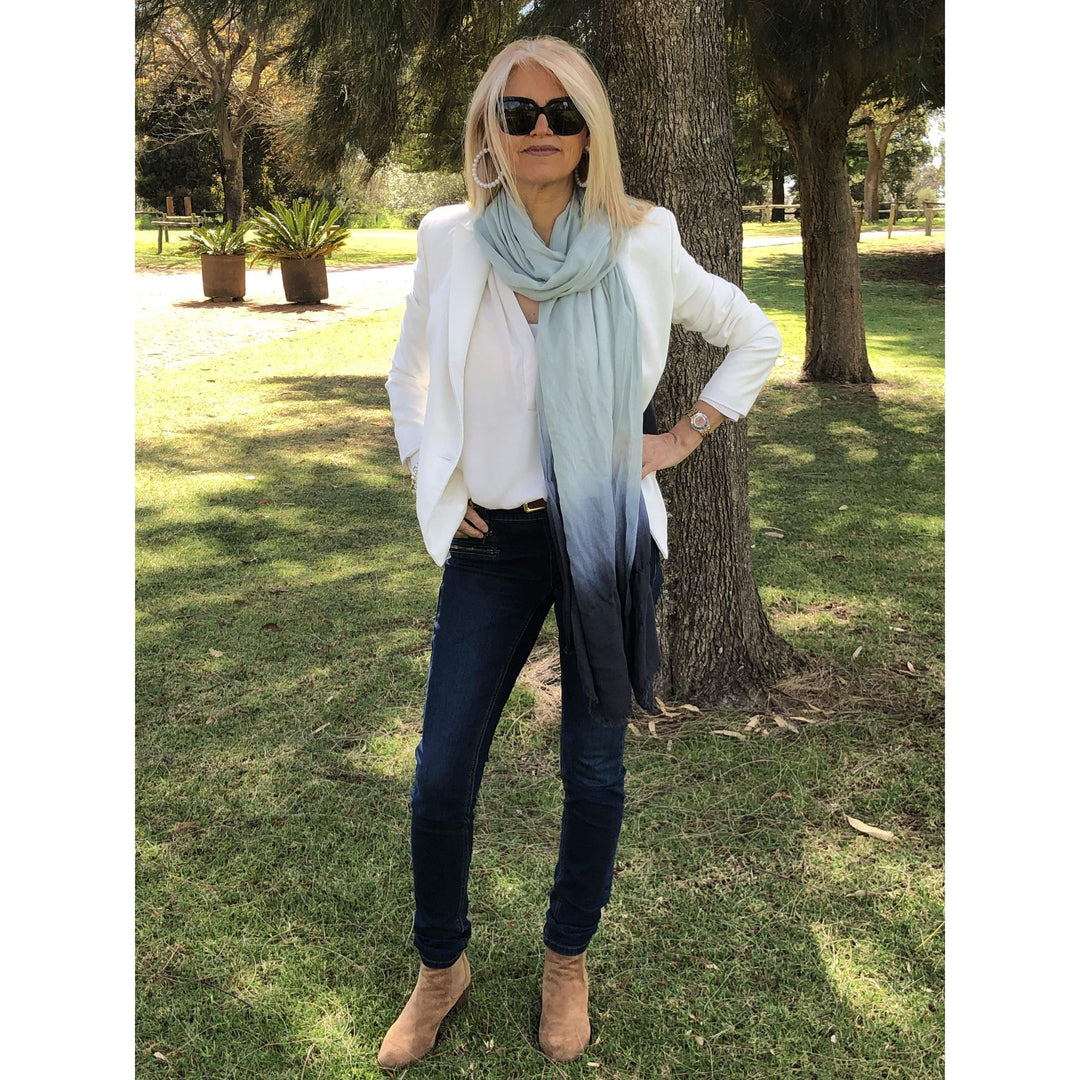 Scarves Australia Apparel & Accessories Ocean Blue to Navy Summer Scarf Ombre