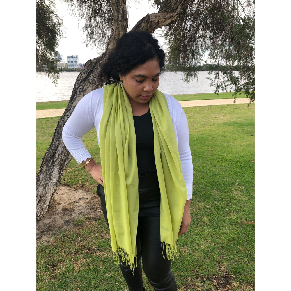 Scarves Australia Apparel & Accessories Pashmina Apple Green -  Lighter Weight