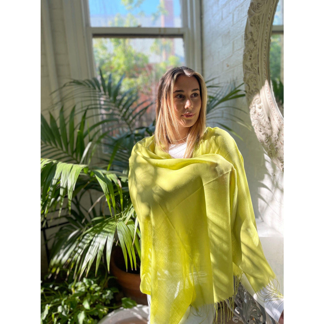 Scarves Australia Apparel & Accessories Pashmina Shawl -  Apple Green -  Lighter Weight