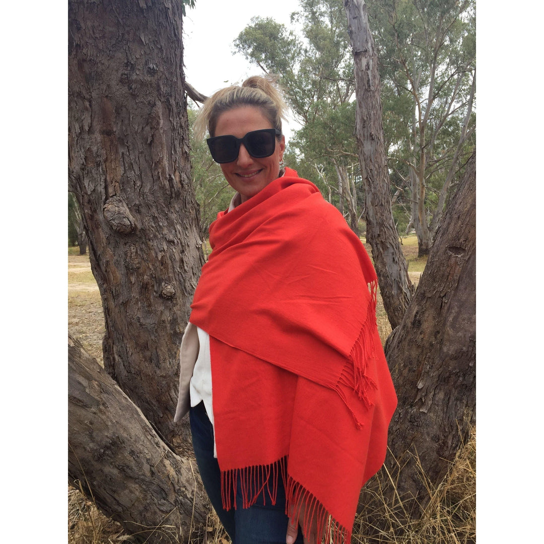 Scarves Australia Apparel & Accessories Pashmina Shawl Bright Orange - Vibrant Luxury
