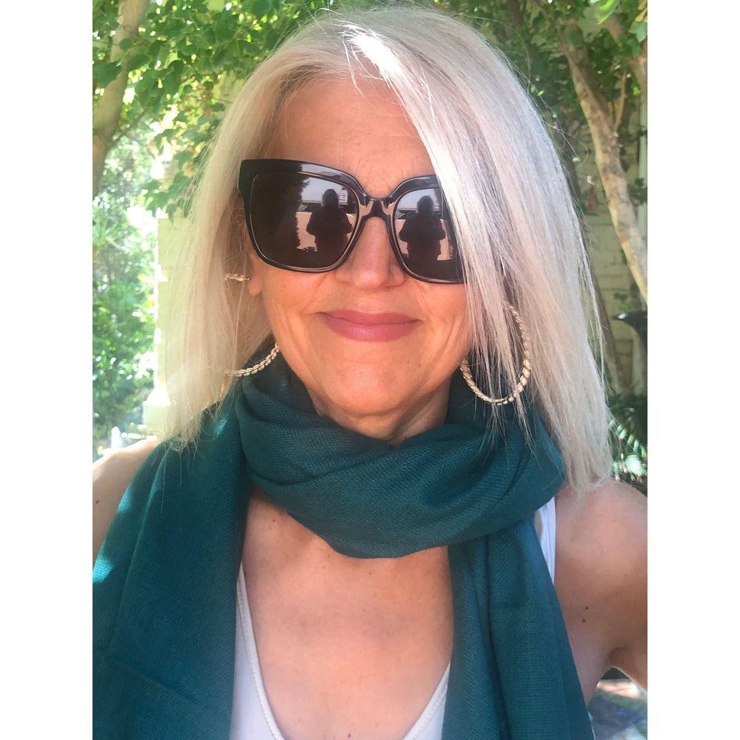 Scarves Australia Apparel & Accessories Pure Cashmere Pashmina - Deep Green Teal- Luxury