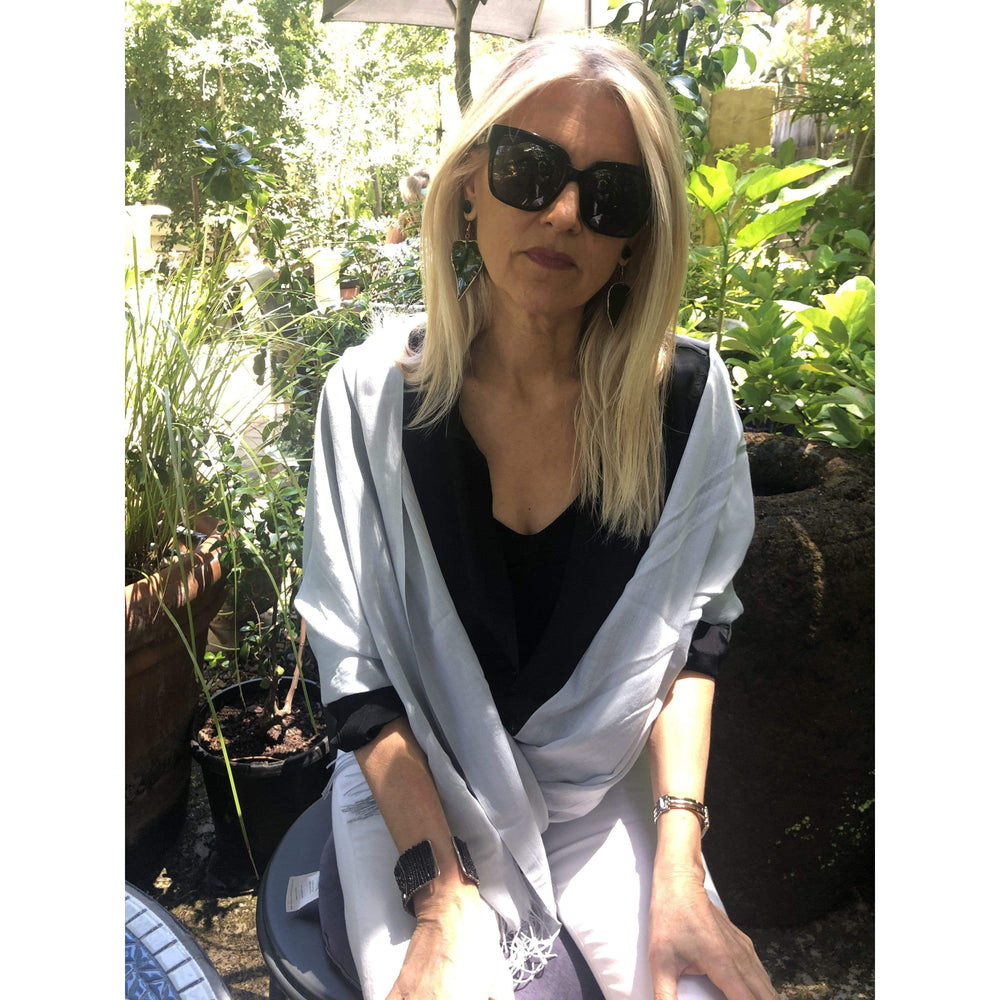 Scarves Australia Apparel & Accessories Silver Grey Summer Pashmina Shawl