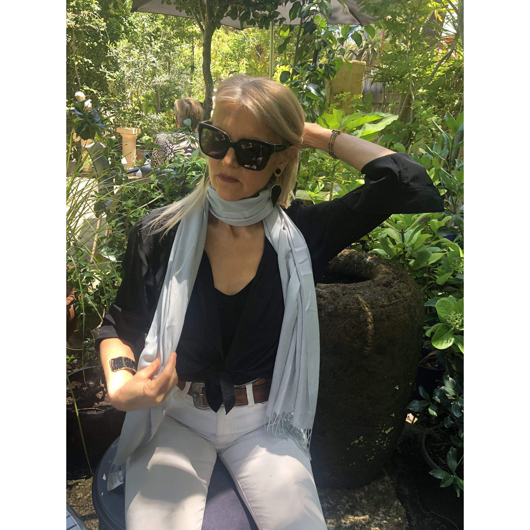 Scarves Australia Apparel & Accessories Silver Grey Summer Pashmina Shawl