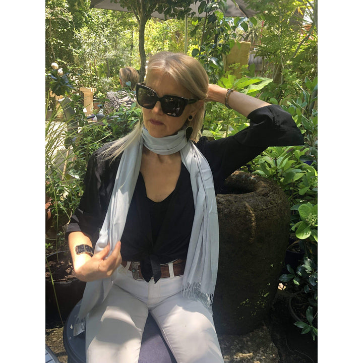 Scarves Australia Apparel & Accessories Silver Grey Summer Pashmina Shawl