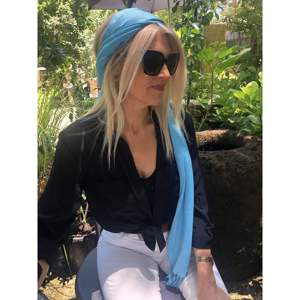 Scarves Australia Apparel & Accessories Sky Blue Pashmina Shawl Summer