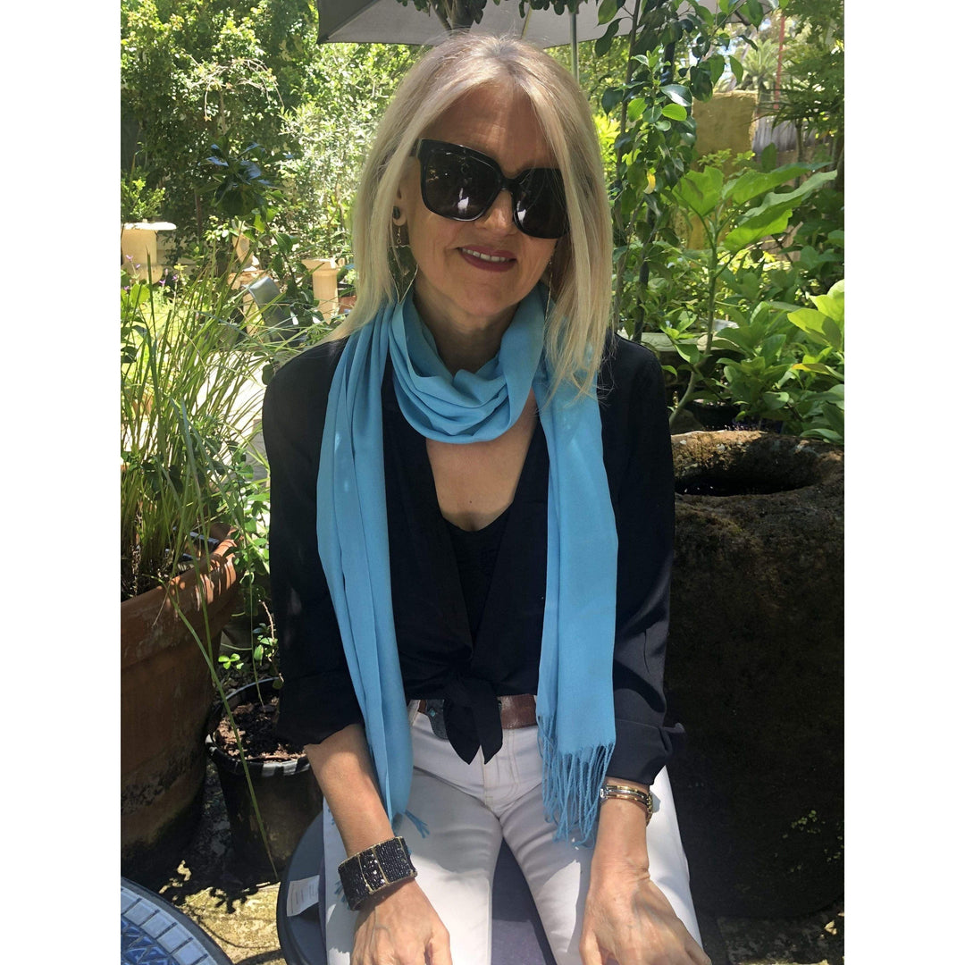 Scarves Australia Apparel & Accessories Sky Blue Pashmina Shawl Summer