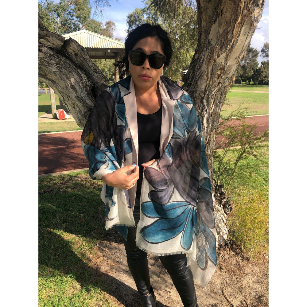 Scarves Australia Apparel & Accessories Teal Scarf Floral Luxury