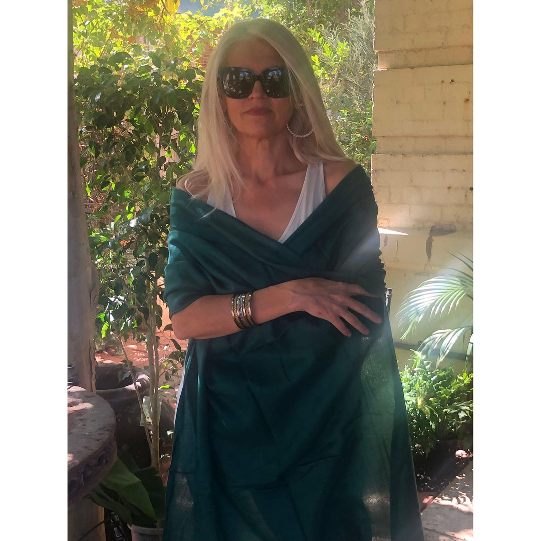 Scarves Australia Deep Green Pashmina Shawl Cashmere Luxury